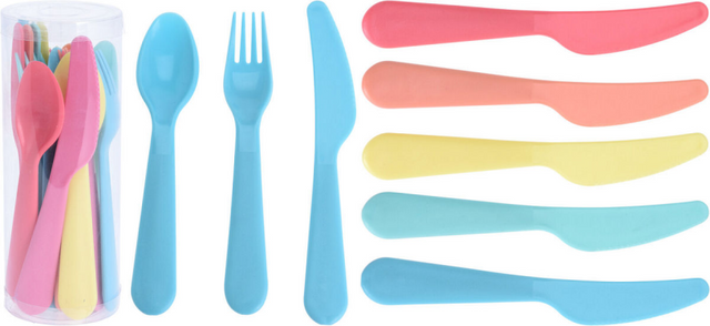 Set posate riutilizzabili 18 pezzi