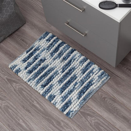 Tappetino da bagno vintage in pelle di foca 50x80 cm blu