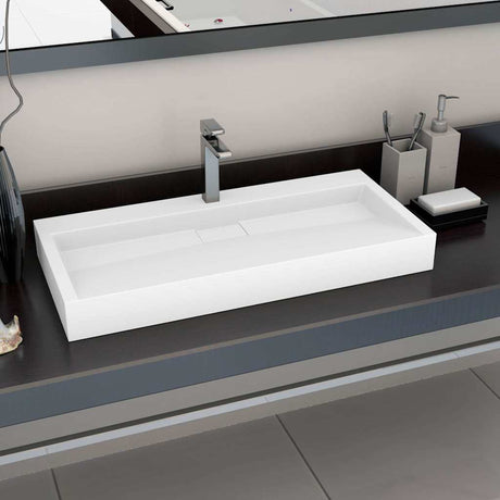 Vidaxl Washbasin 100x46x11 cm Minerale Caschi di marmo Bianco
