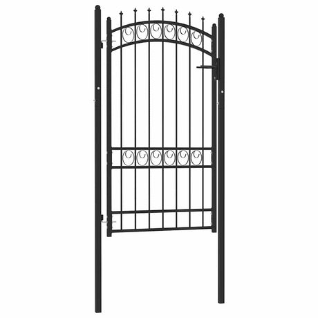 Cancello Vidaxxl con punte di lancia 100x175 cm in acciaio nero