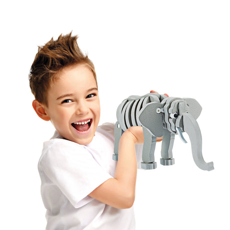 Toi-toys puzzle 3D elefante junior 31,5 cm schiuma grigia 75 pezzi