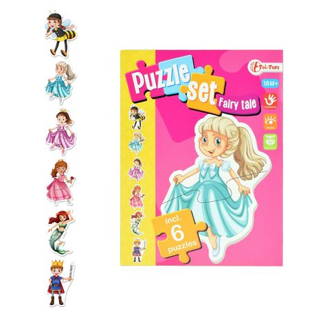 Toi-toys puzzle fiabe 19 cm set da 6 | 12 pezzi