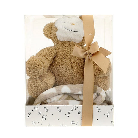 Scimmia di peluche Toi-toys + morbida coperta in confezione regalo