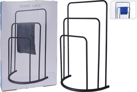 Soluzioni per il bagno Soluzioni da bagno Raccolto di asciugamani in piedi 49,5x75 cm di metallo nero