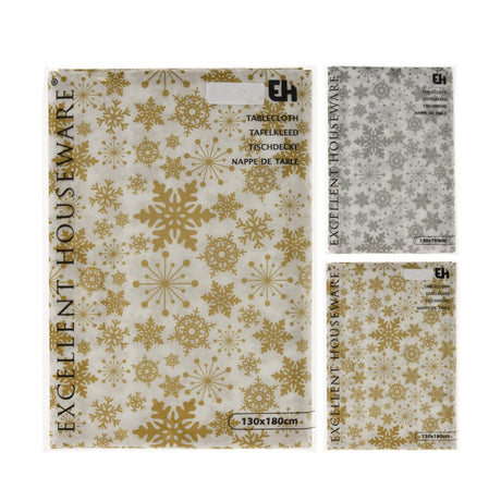 Eccellente casalinghi tovaglia natalizia oro argento 130x180 cm