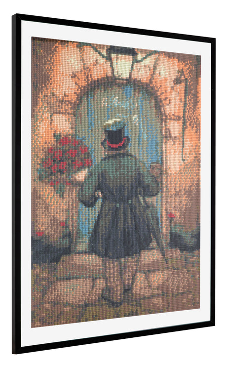 Grafix pittura diamante Anton Pieck uomo con rose 40x50 cm