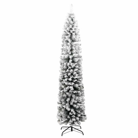 Vidaxx albero di Natale artificiale con neve stretto 240 cm PVC verde
