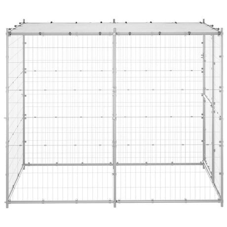 Vidaxl Dog Kennel all'esterno con tetto 110x220x180 cm in acciaio zincato