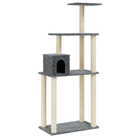 Vidaxl Cat Grakeding Post con pali di graffi di sisal 147 cm grigio scuro