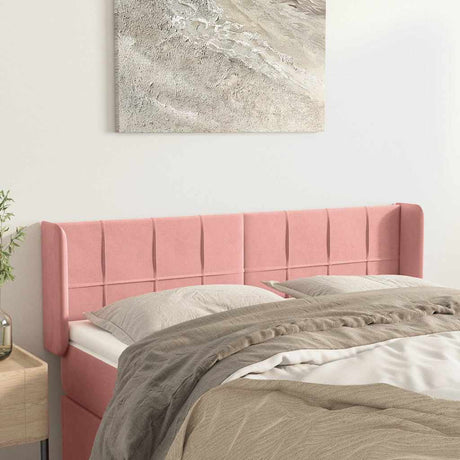 Vidaxl hoofdbord met randen 147x16x78 88 cm fluweel roze