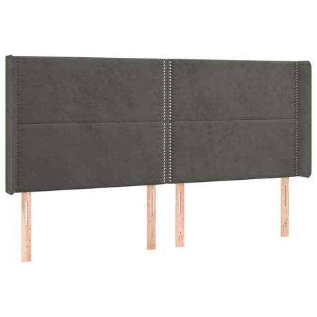 Vidaxl hoofdbord met randen 183x16x118 128 cm fluweel donkergrijs