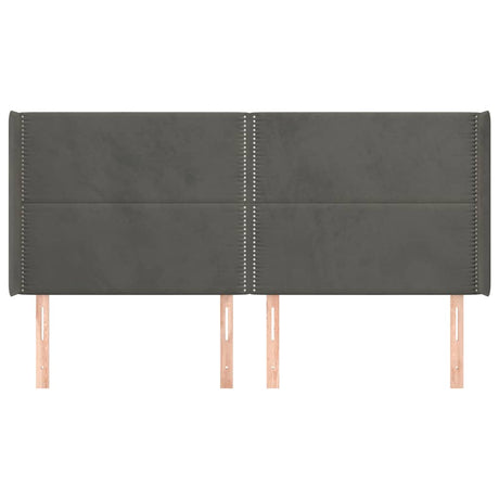 Vidaxl hoofdbord met randen 183x16x118 128 cm fluweel donkergrijs
