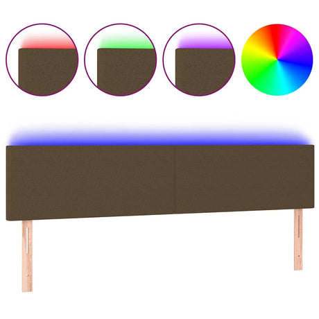 Vidaxl hoofdbord led 160x5x78 88 cm stof donkerbruin