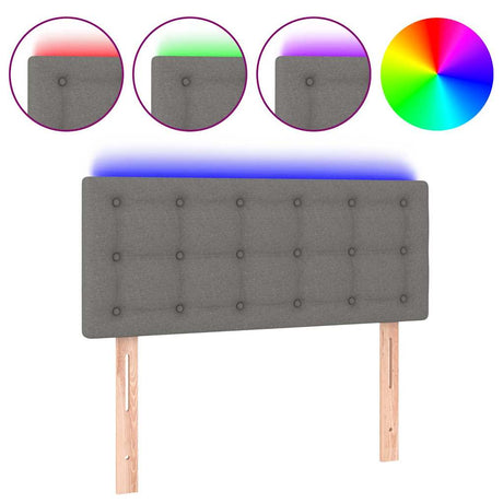 Vidaxl hoofdbord led 80x5x78 88 cm stof donkergrijs