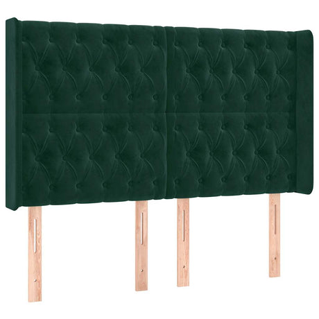 Vidaxl hoofdbord led 163x16x118 128 cm fluweel donkergroen