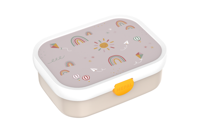Mepal lunchbox campus - 750 ml - broodtrommel met vakjes voor kinderen - geschikt voor 4 boterhammen - sunshine rainbow