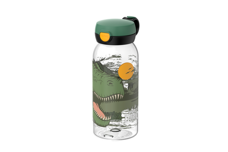Mepal drinkfles met flipdop campus - 600 ml - waterfles kinderen - lekdicht - hygiënische deksel - dino