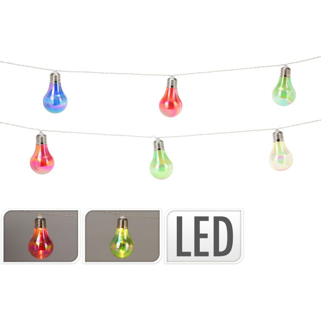 Illuminazione base per feste a LED 10 luci multicolori