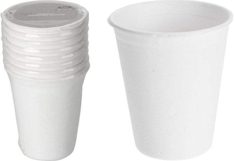 Bicchieri usa e getta di canna da zucchero 275 ml, 8 pz.
