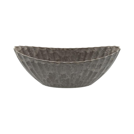 Vaso da fiori Hbx Natural Living in melamina ribble 36x15x14 cm marrone