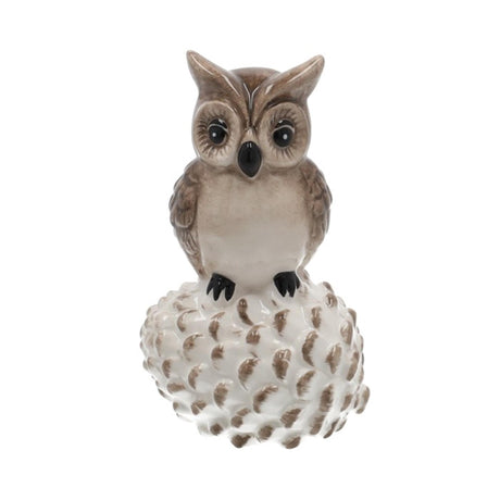 Hbx statua vivente naturale gufo olly l7.8w6.2h13cm