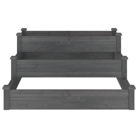 Fioriera Vidaxx rialzata 120x120x56 cm in legno massello di pino grigio