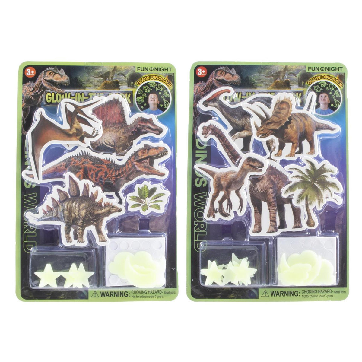 Adesivi luminescenti Dino 26 pezzi, 2 assortiti