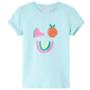 VidaXL Maglietta per bambini 140 azzurro mare