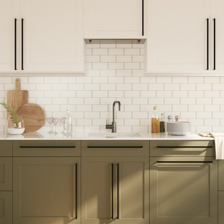 Maniglie VidaXL 10 pezzi 480 mm in acciaio inossidabile nero