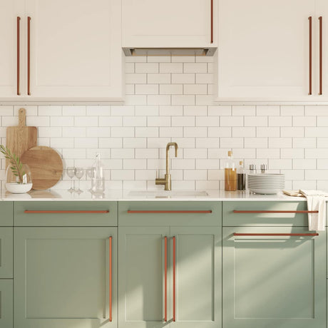 Maniglie VidaXL 5 pz. 480 mm in acciaio inox color bronzo