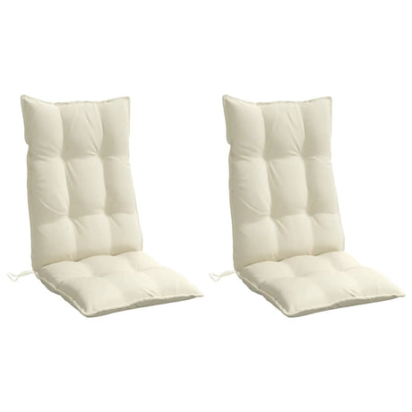 Cuscini per sedia VidaXL 2 pezzi in tessuto oxford con schienale alto color crema