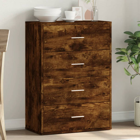 Vidaxl dressoir 60x31x84 cm bewerkt hout gerookt eikenkleurig