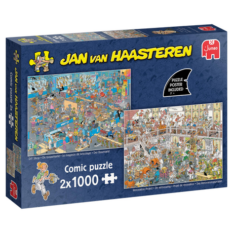 Puzzle Jumbo Jan van Haasteren - Il negozio di ferramenta e la ristrutturazione, 2x1000 pz.