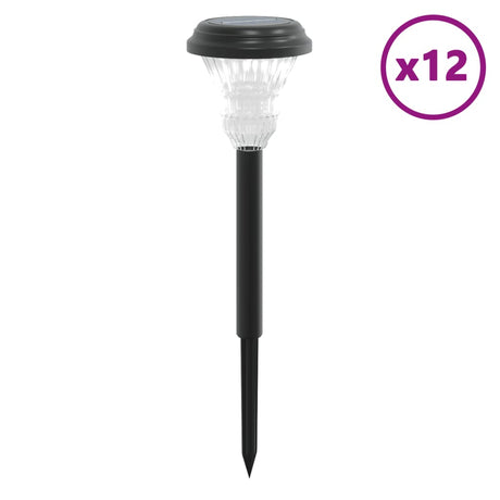 Vidaxx illuminazione per vialetti da giardino 12 pezzi solare con picchetti da terra bianchi