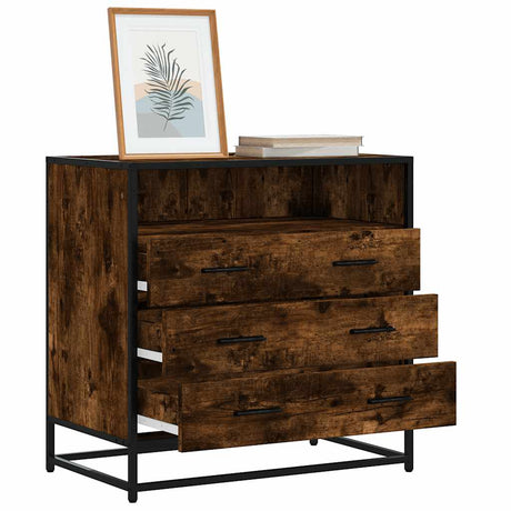 Vidaxl ladekast 70x41x70 cm bewerkt hout gerookt eikenkleurig