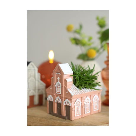 Vaso da fiori da chiesa in cemento Ideas 4 stagioni 10,3x8,7xh.11,4 cm rosa