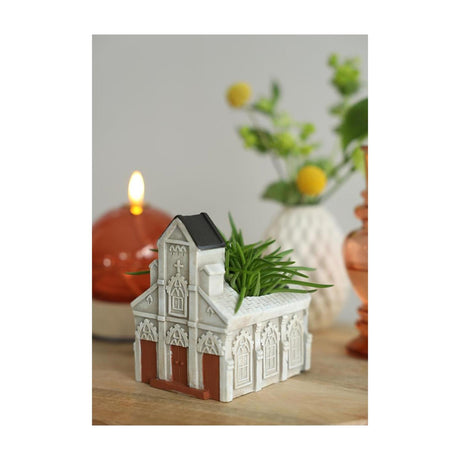 Vaso da fiori da chiesa in cemento Ideas 4 stagioni 10,3x8,7xh.11,4 cm panna