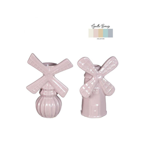 Ideas 4 stagioni vaso mulino a vento 10,5x6,5xh15,5cm 2 ass rosa tenue