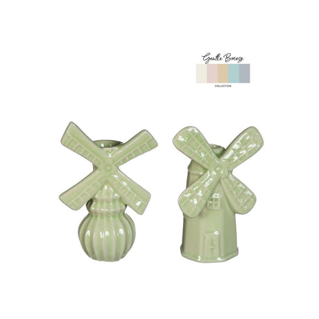 Vaso Ideas 4 stagioni mulino a vento 10,5x6,5xh15,5cm 2 assi verde tiglio