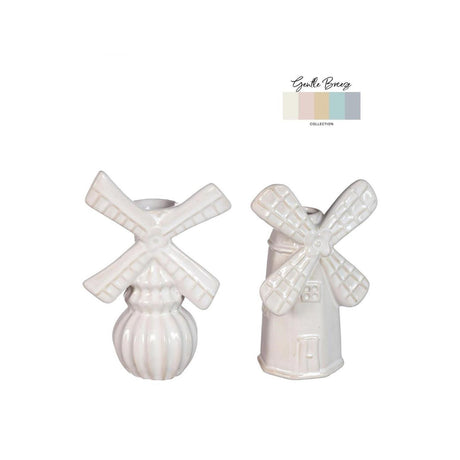 Ideas 4 stagioni vaso mulino a vento 10,5x6,5xh15,5cm 2 ass crema sabbia