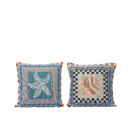 Cuscino Decoris con scocca poliestere cotone 43x43x4cm 2 assortiti