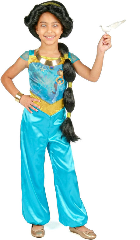 Travestimento principessa disney - aladdin, jasmine basic plus, taglia xs (3t-4t anni), ragazze