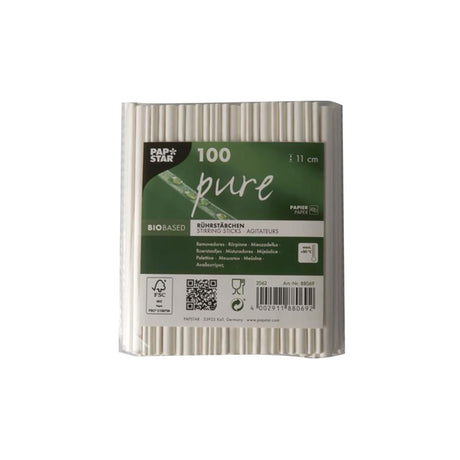 Bastoncini per mescolare papstar 88069 bianco