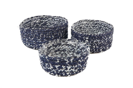 Jeans HBx Natural Living Basket con plastica all'interno, set da 3 pezzi