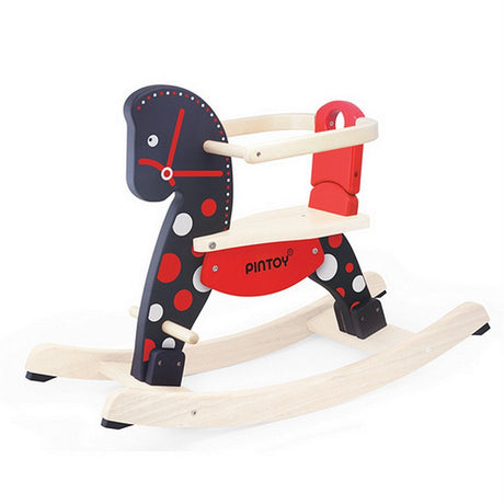 Pintoy fantasia cavallo a dondolo in legno con staffa rimovibile