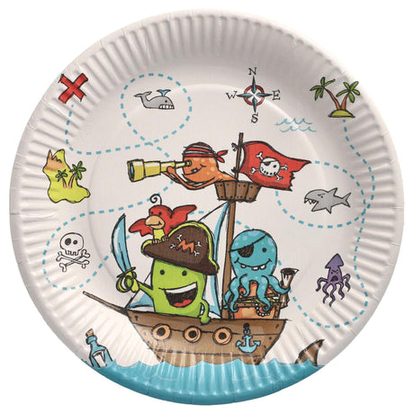 Papstar set 10 piatti equipaggio pirata in cartone ã˜23cm