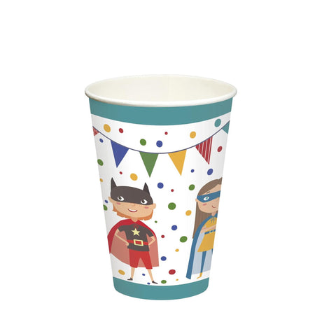 Papstar set da 10 bicchieri da supereroe in cartone 0,2l ã˜7x9,7cm
