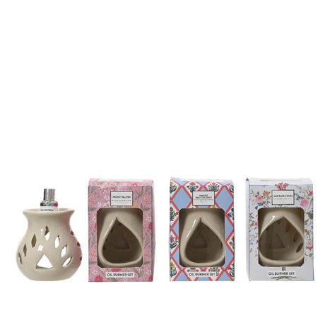 Decoris bruciatore a nafta in ceramica con olio profumato in confezione regalo 8,8 cm x l.7,5 cm x h.13 cm
