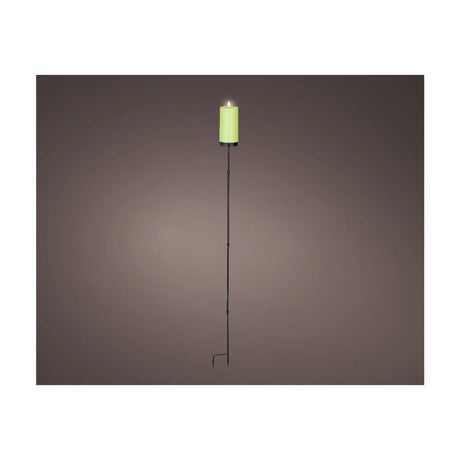 Lumineo candela solare su spina plastica verde ø7xh117cm