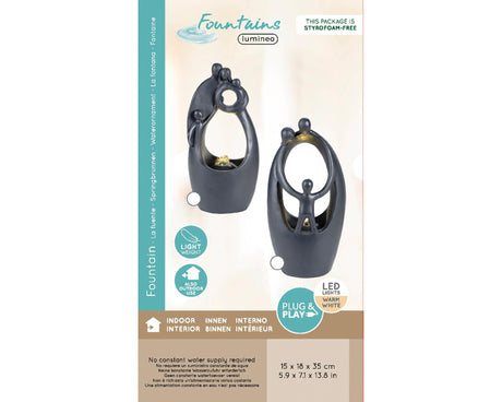 Fontana Lumineo in poliresina l15-l18-h35cm antracite